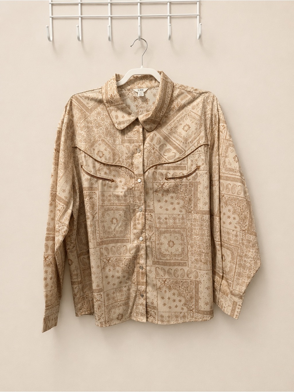 Cato Woman Western Snap Shirt | Size 26/28W | Paisley Bandana Print